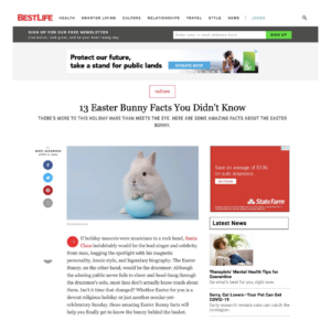 Best Life: "13 Easter Bunny Facts You Didn't Know"