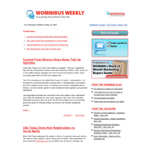 Word of Mouth Marketing Association: "Womnibus Weekly" Newsletter