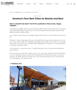 Billy Jealousy: "America’s Four Best Cities for Beards and Beer"